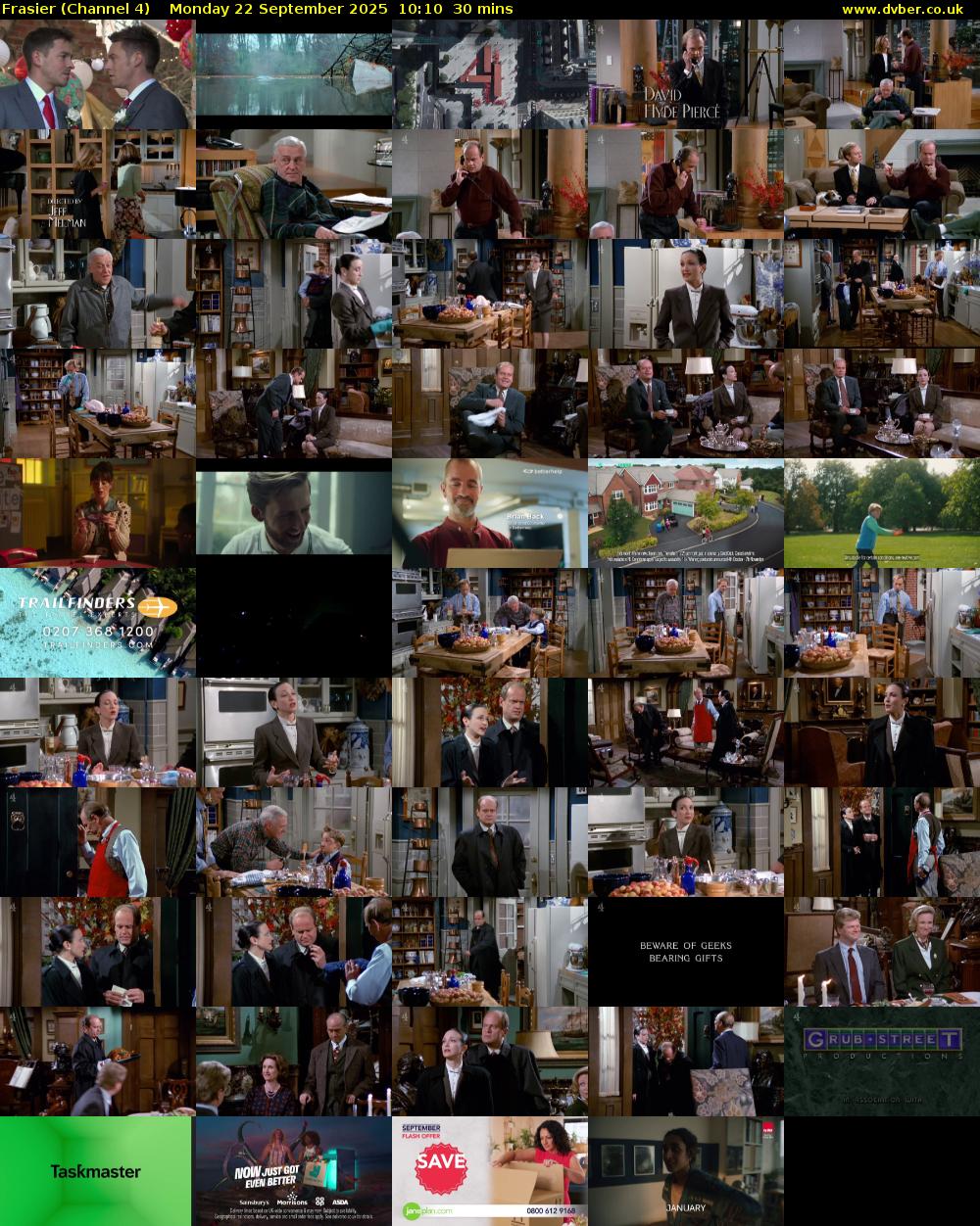 Frasier (Channel 4) Monday 22 September 2025 10:10 - 10:40