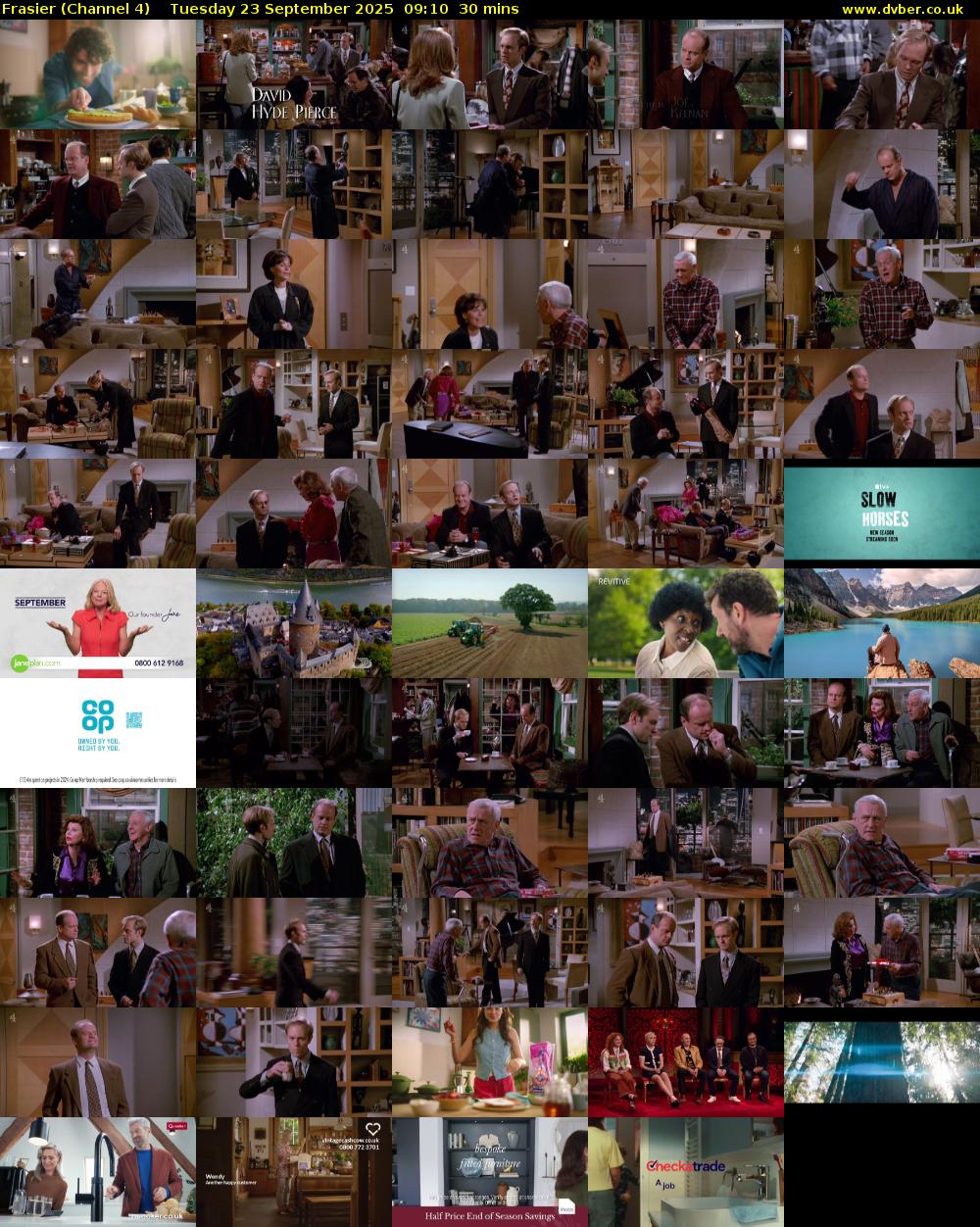 Frasier (Channel 4) Tuesday 23 September 2025 09:10 - 09:40