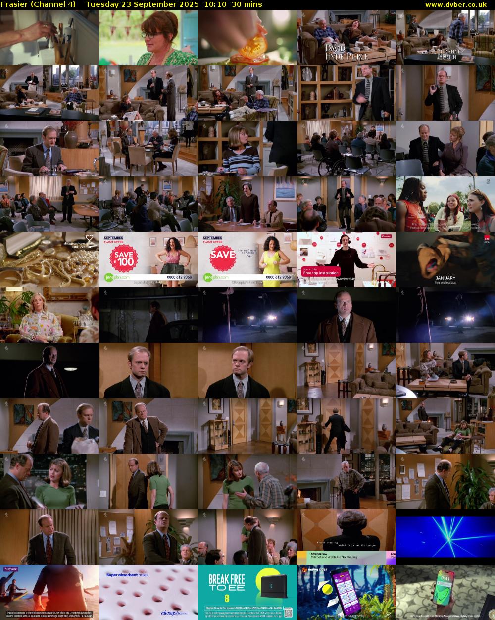 Frasier (Channel 4) Tuesday 23 September 2025 10:10 - 10:40