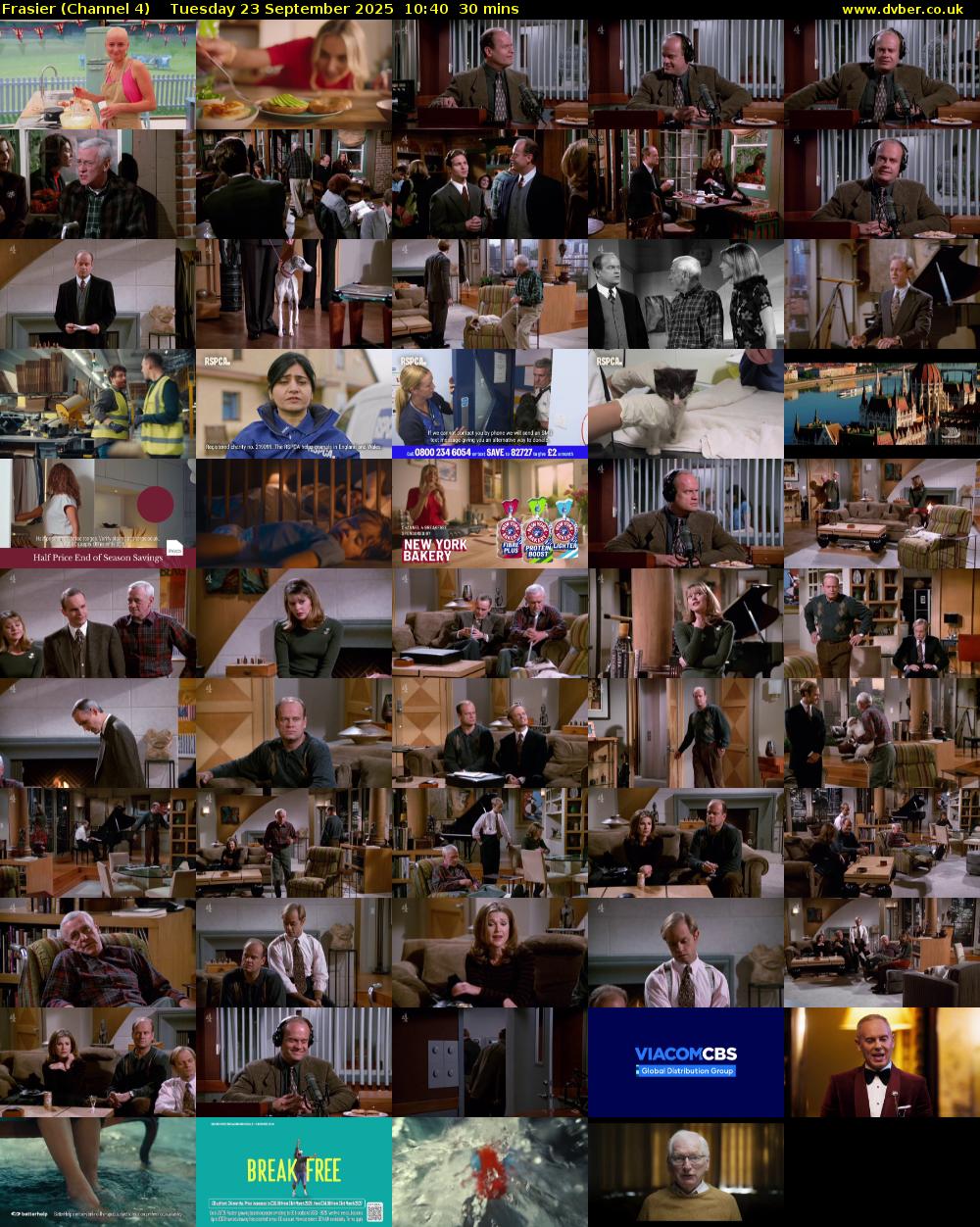 Frasier (Channel 4) Tuesday 23 September 2025 10:40 - 11:10