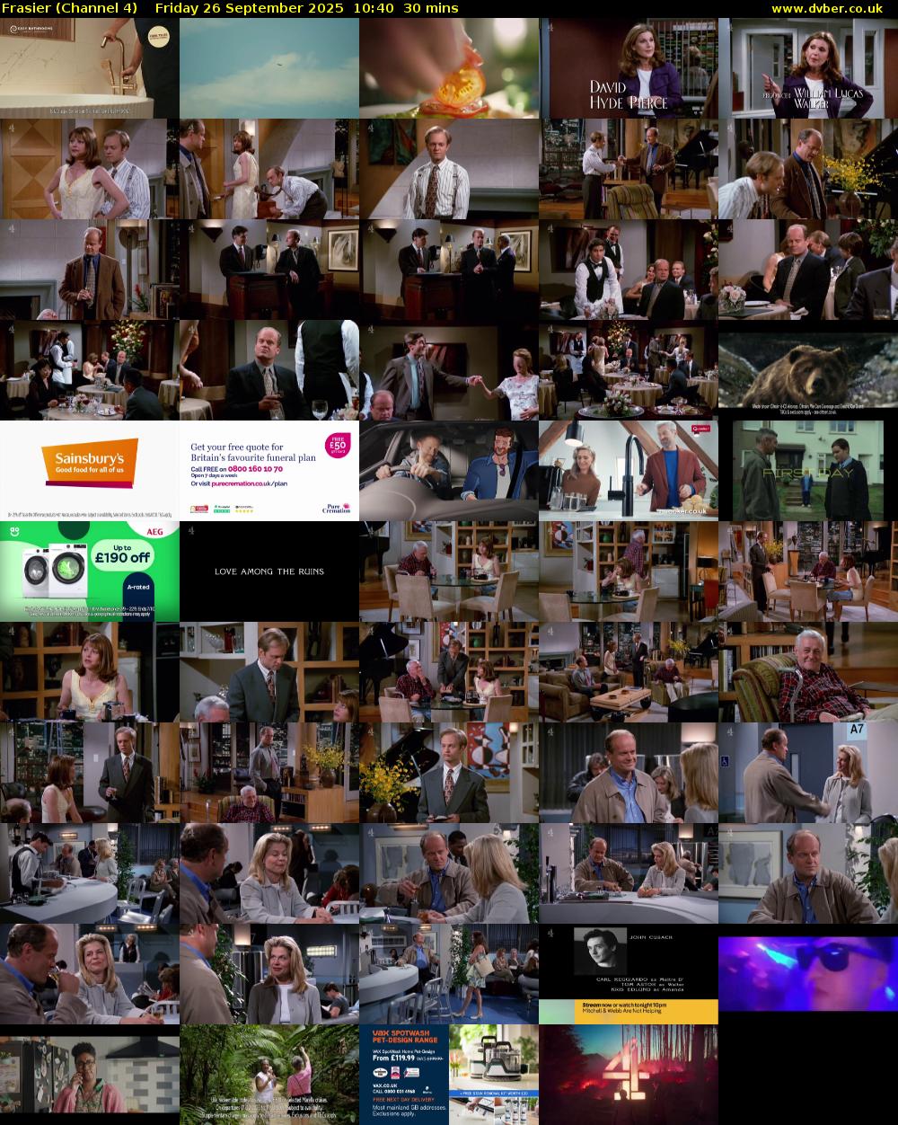 Frasier (Channel 4) Friday 26 September 2025 10:40 - 11:10