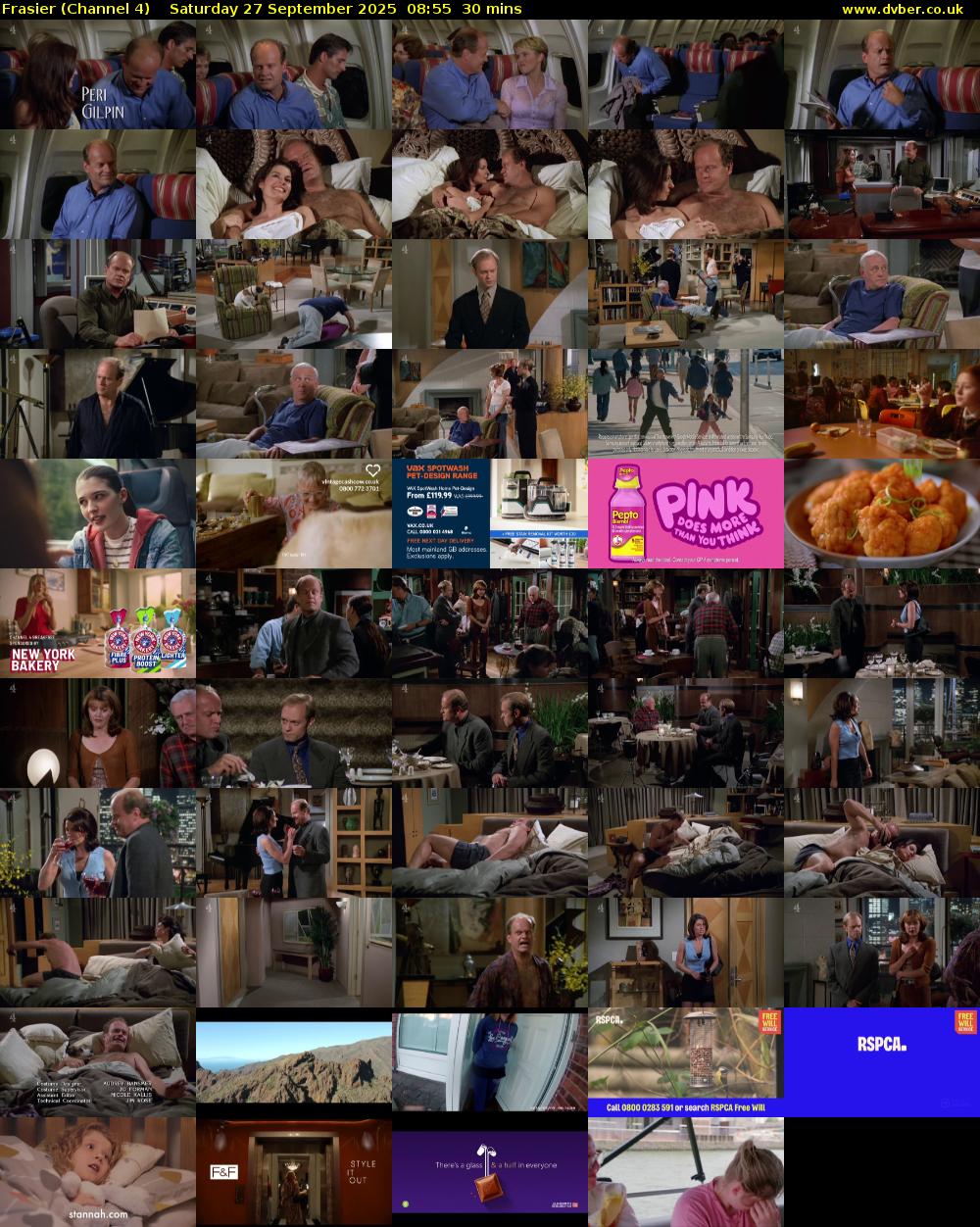 Frasier (Channel 4) Saturday 27 September 2025 08:55 - 09:25