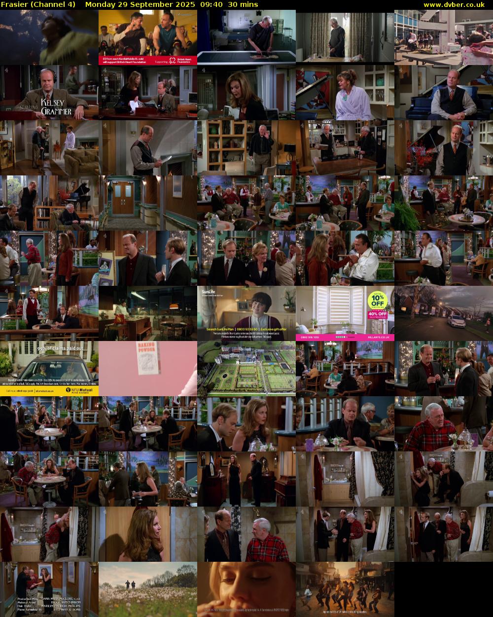Frasier (Channel 4) Monday 29 September 2025 09:40 - 10:10