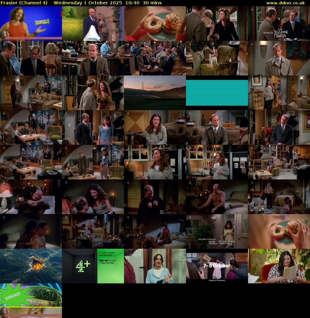 Frasier (Channel 4) Wednesday 1 October 2025 10:40 - 11:10