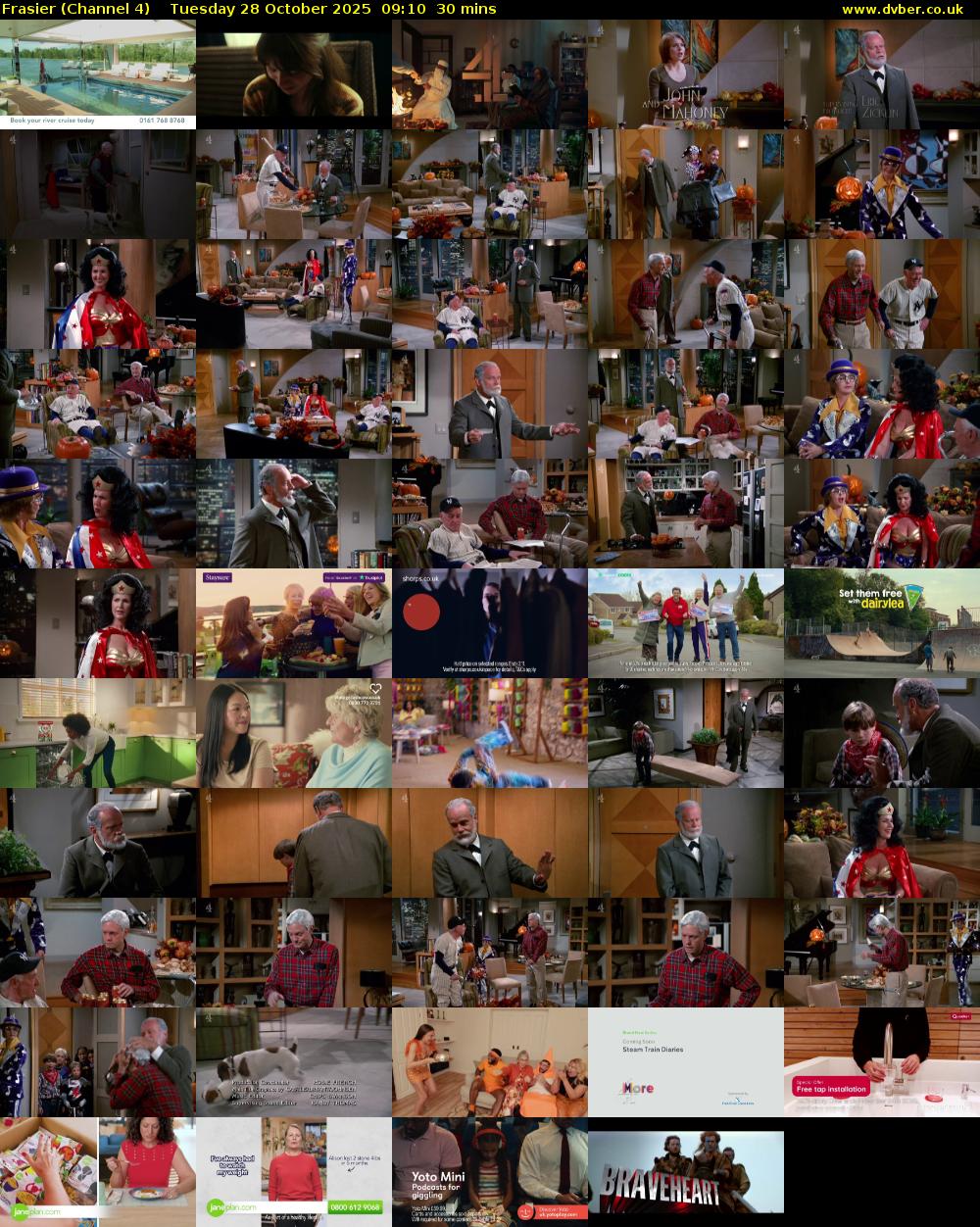 Frasier (Channel 4) Tuesday 28 October 2025 09:10 - 09:40