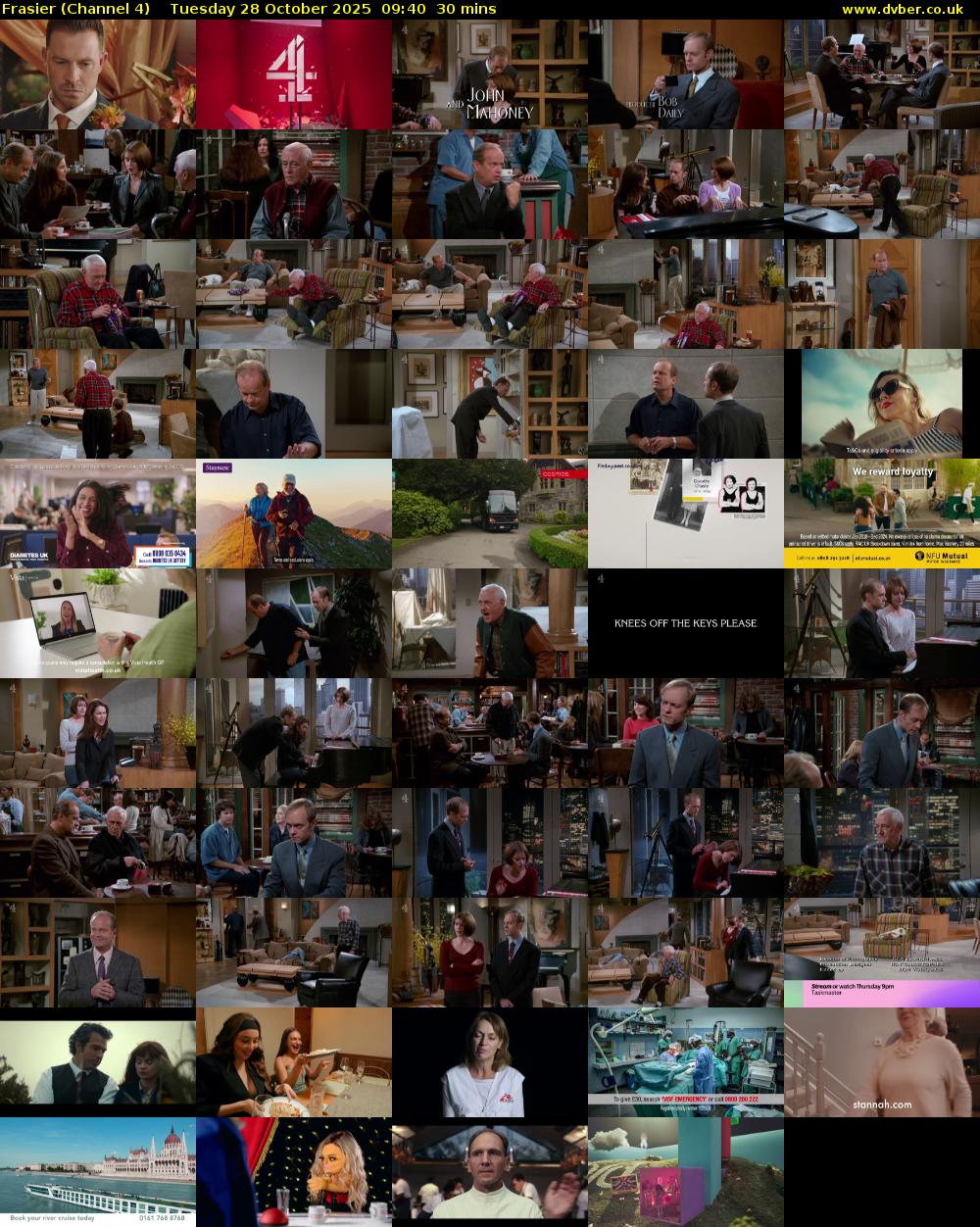 Frasier (Channel 4) Tuesday 28 October 2025 09:40 - 10:10