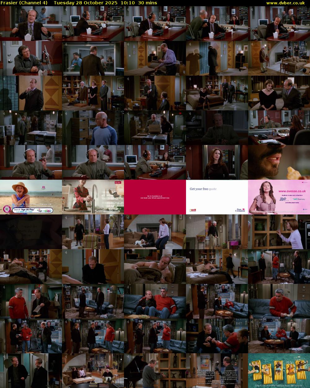 Frasier (Channel 4) Tuesday 28 October 2025 10:10 - 10:40