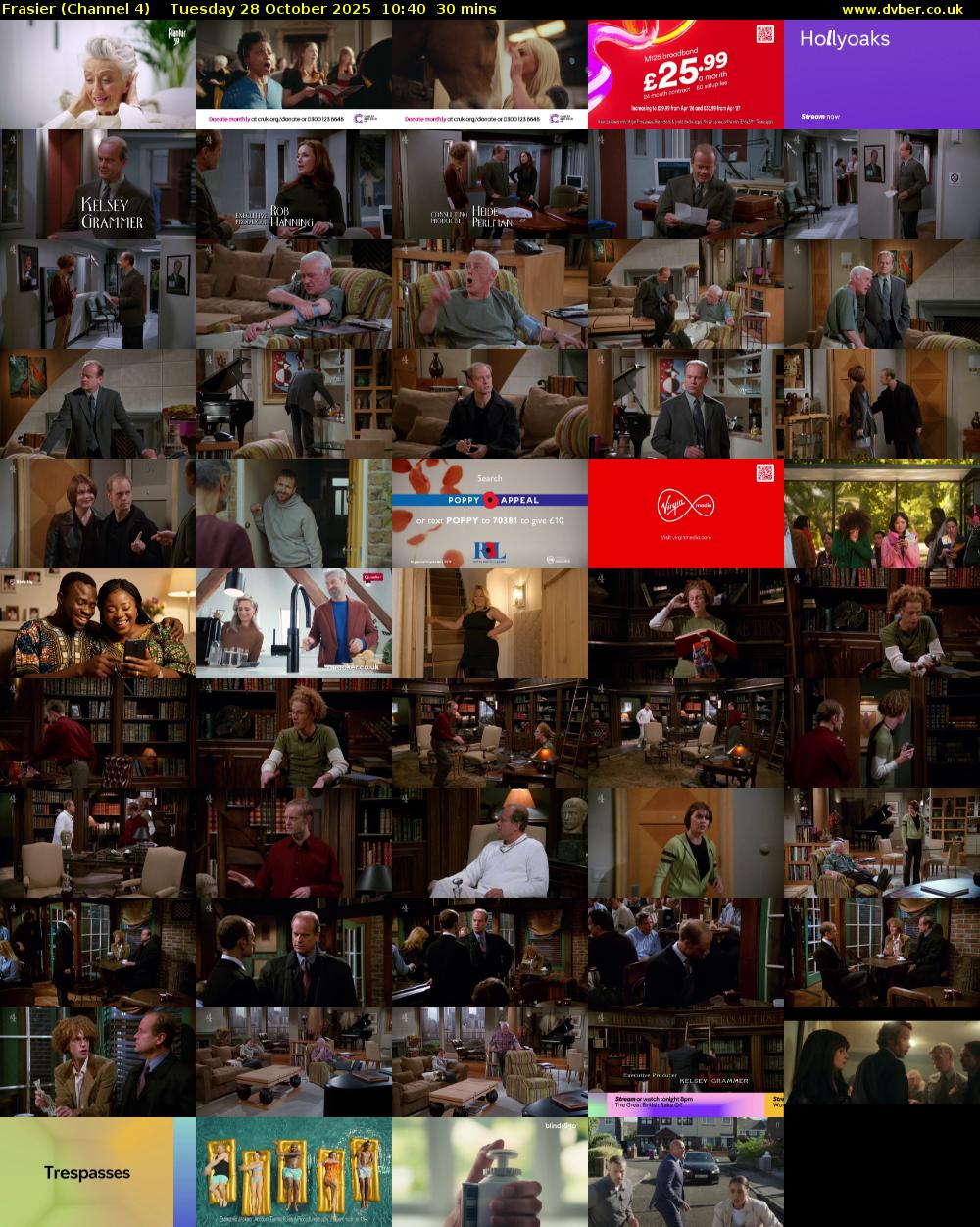 Frasier (Channel 4) Tuesday 28 October 2025 10:40 - 11:10