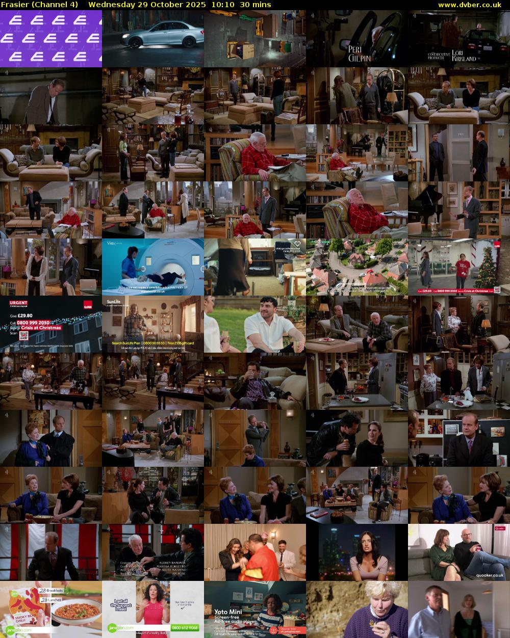 Frasier (Channel 4) Wednesday 29 October 2025 10:10 - 10:40