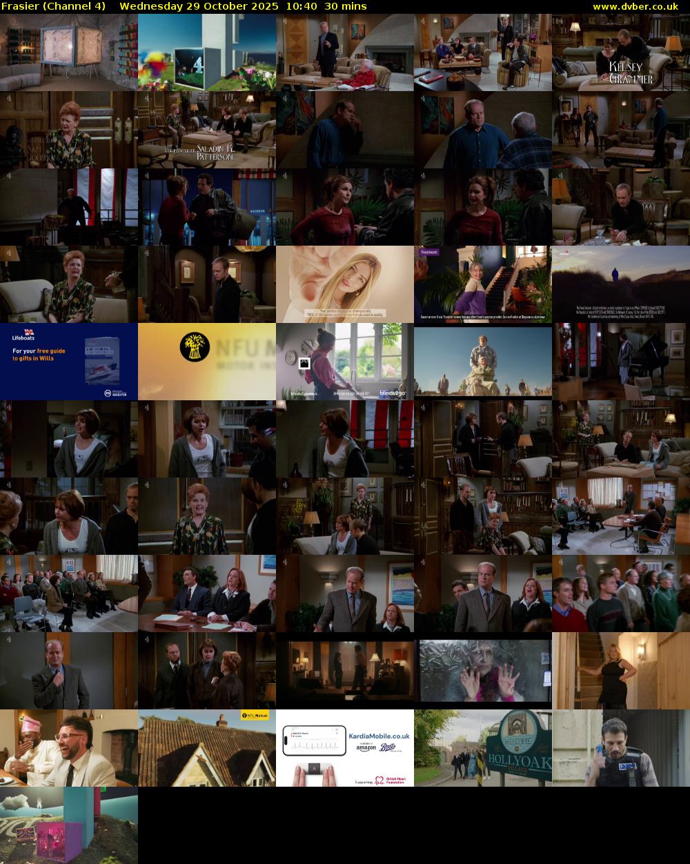 Frasier (Channel 4) Wednesday 29 October 2025 10:40 - 11:10