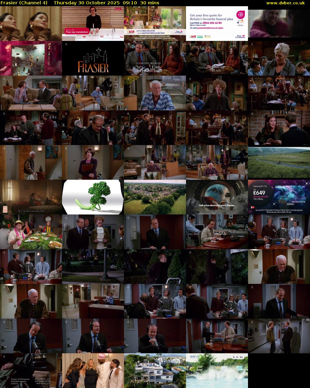 Frasier (Channel 4) Thursday 30 October 2025 09:10 - 09:40