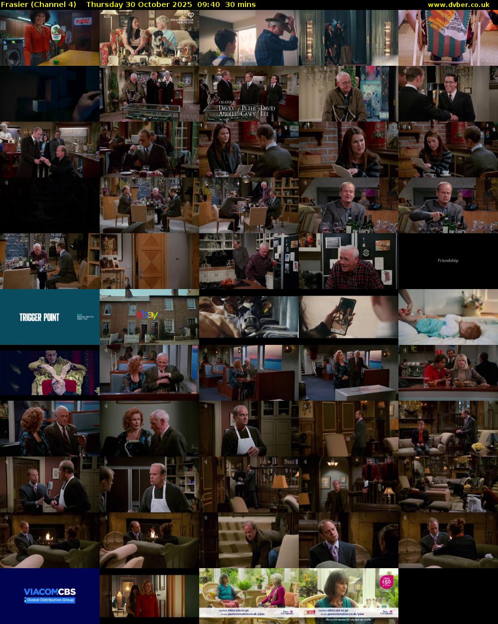 Frasier (Channel 4) Thursday 30 October 2025 09:40 - 10:10