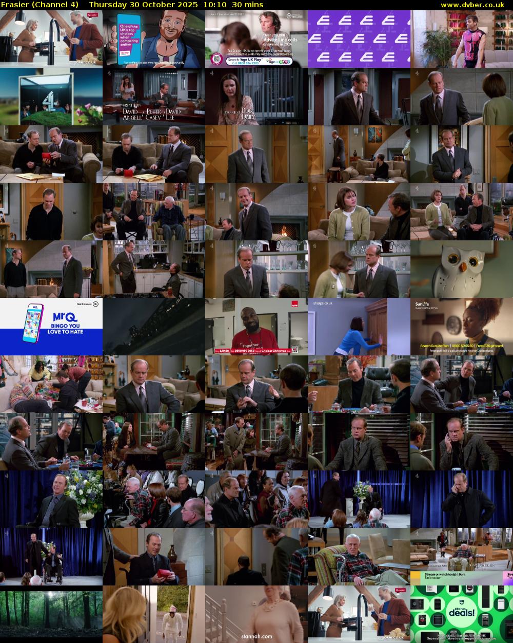 Frasier (Channel 4) Thursday 30 October 2025 10:10 - 10:40