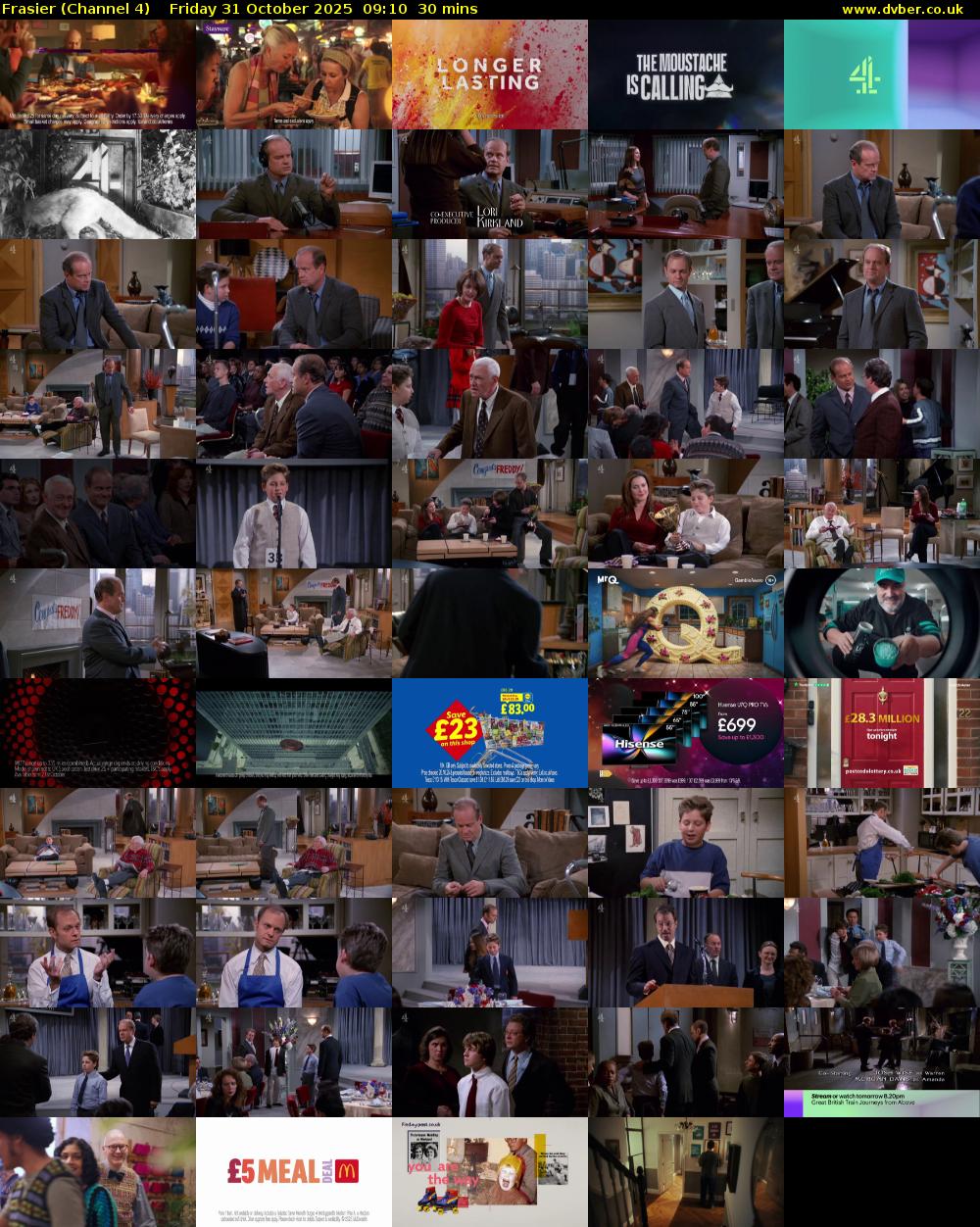 Frasier (Channel 4) Friday 31 October 2025 09:10 - 09:40
