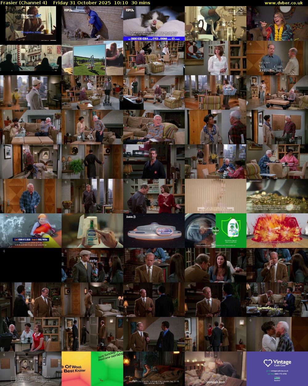 Frasier (Channel 4) Friday 31 October 2025 10:10 - 10:40