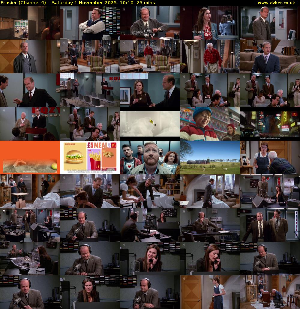 Frasier (Channel 4) Saturday 1 November 2025 10:10 - 10:35