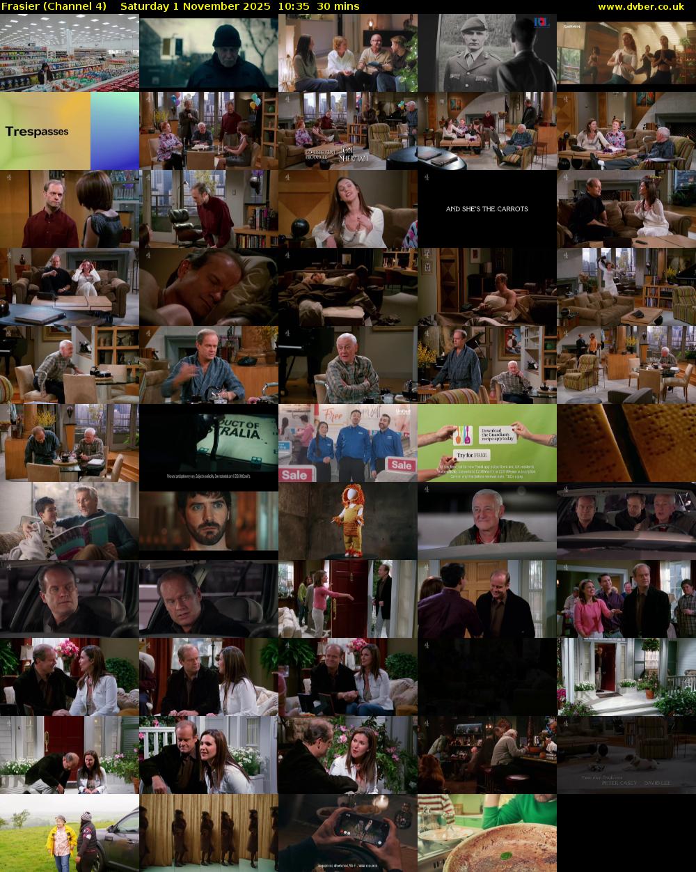 Frasier (Channel 4) Saturday 1 November 2025 10:35 - 11:05