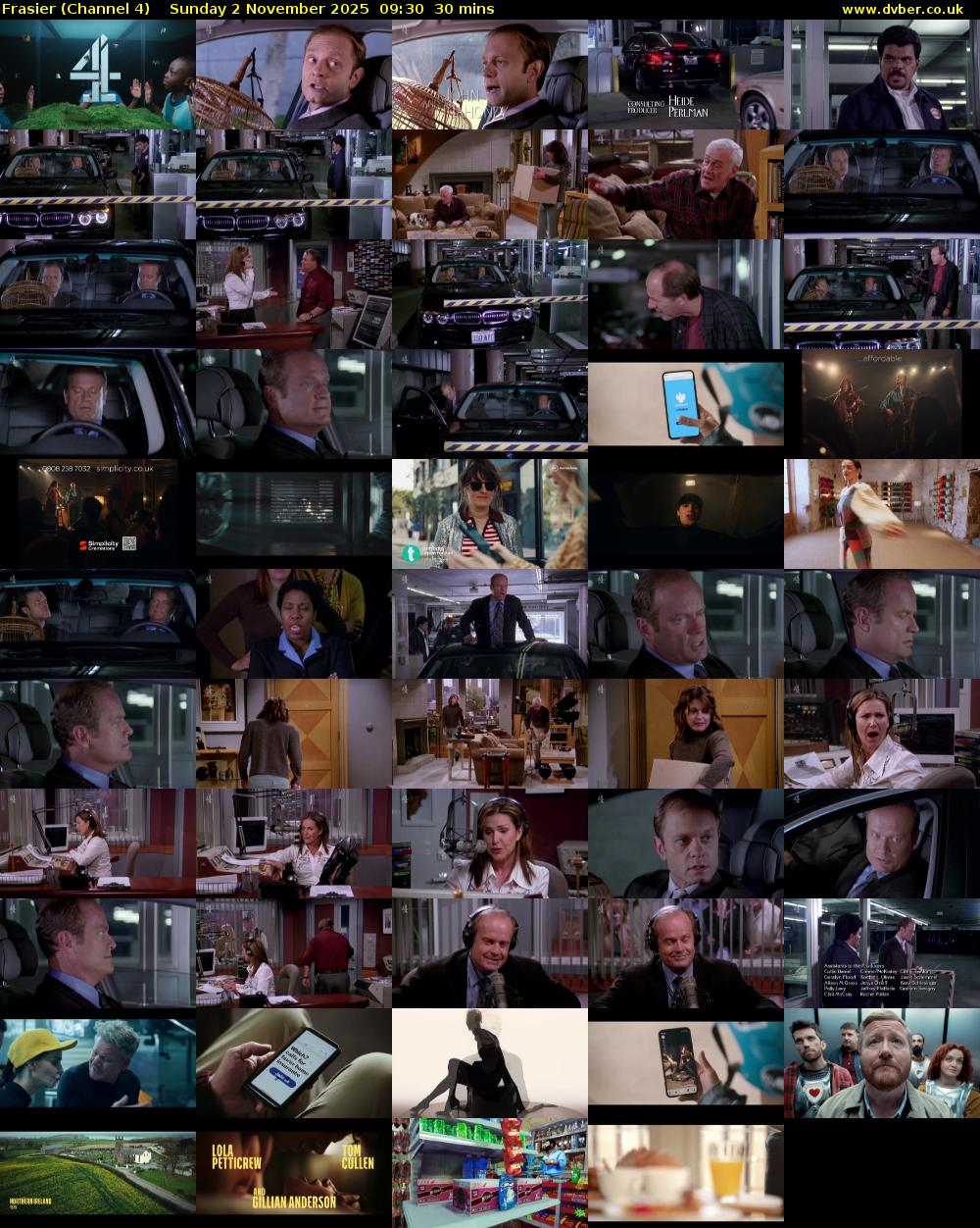 Frasier (Channel 4) Sunday 2 November 2025 09:30 - 10:00