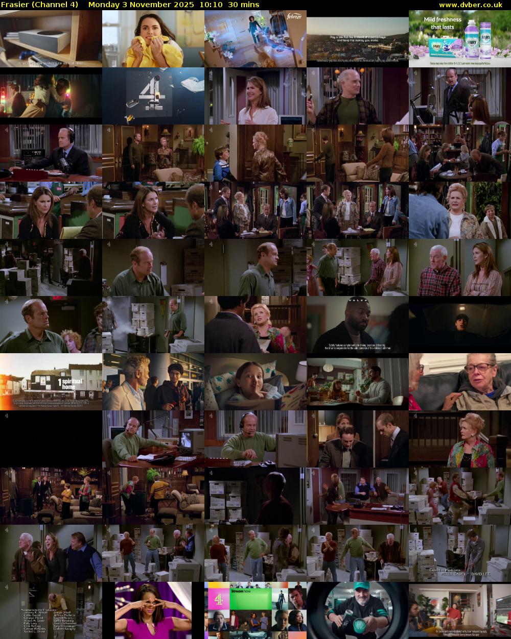 Frasier (Channel 4) Monday 3 November 2025 10:10 - 10:40