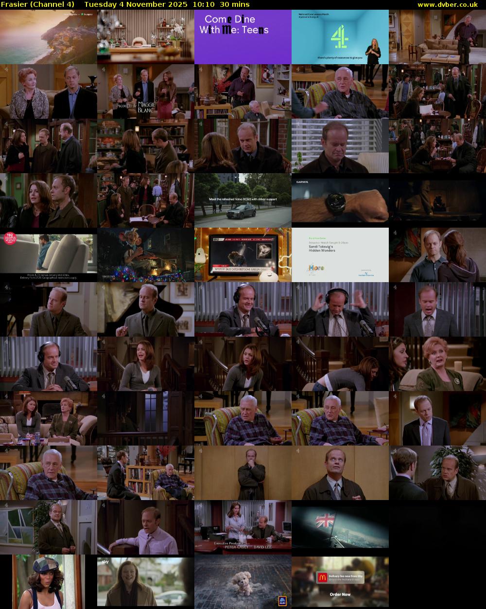 Frasier (Channel 4) Tuesday 4 November 2025 10:10 - 10:40