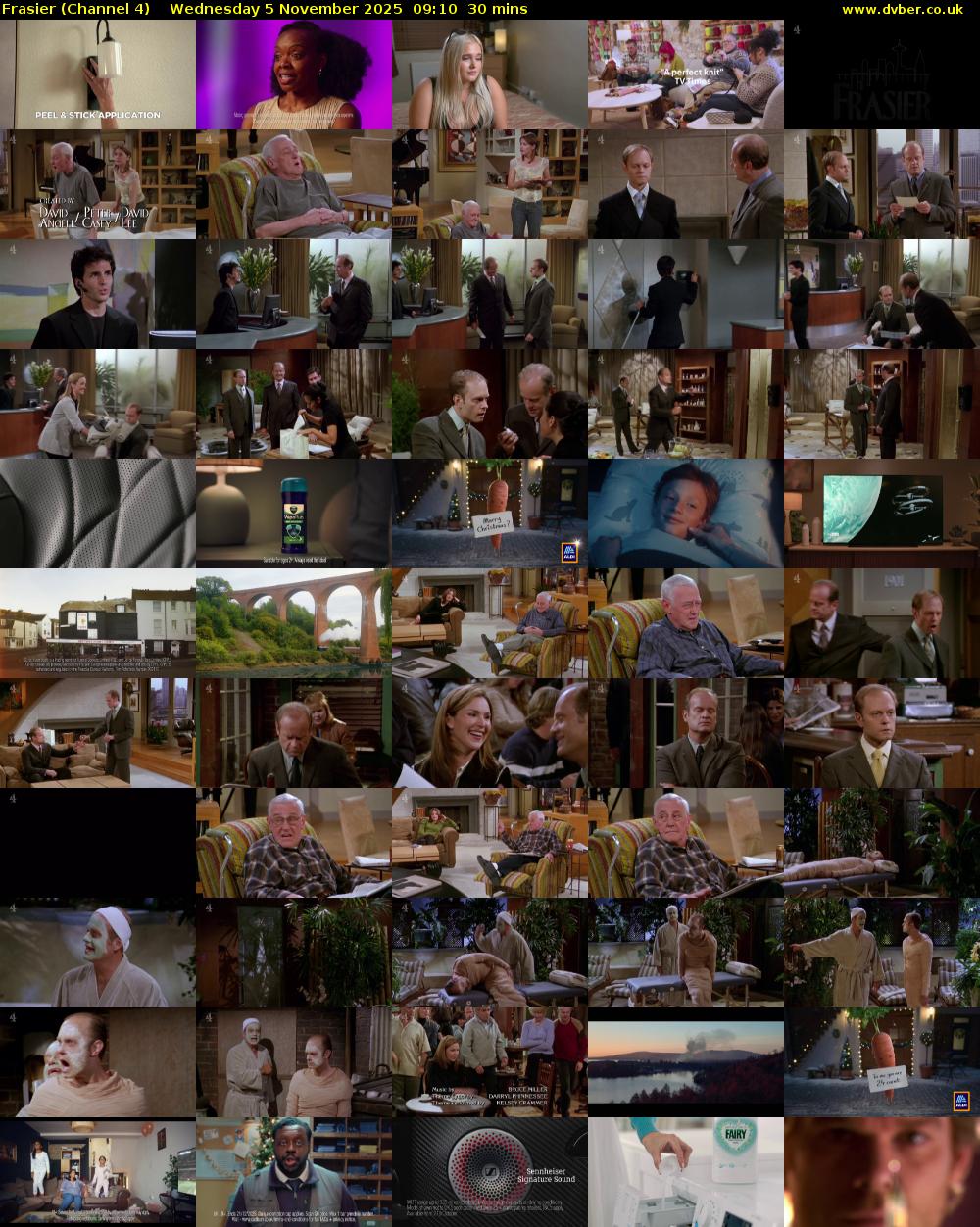 Frasier (Channel 4) Wednesday 5 November 2025 09:10 - 09:40