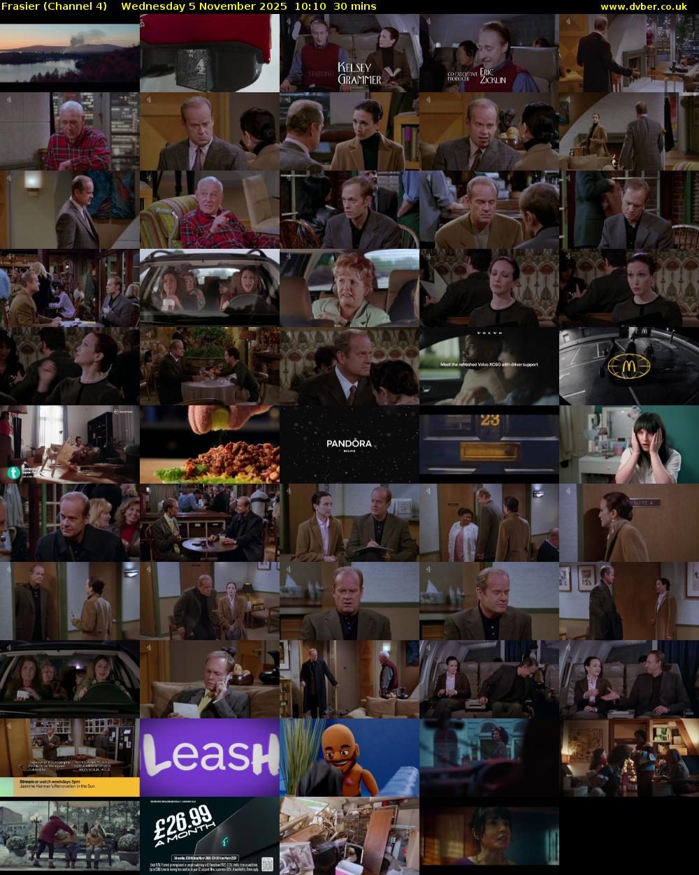 Frasier (Channel 4) Wednesday 5 November 2025 10:10 - 10:40