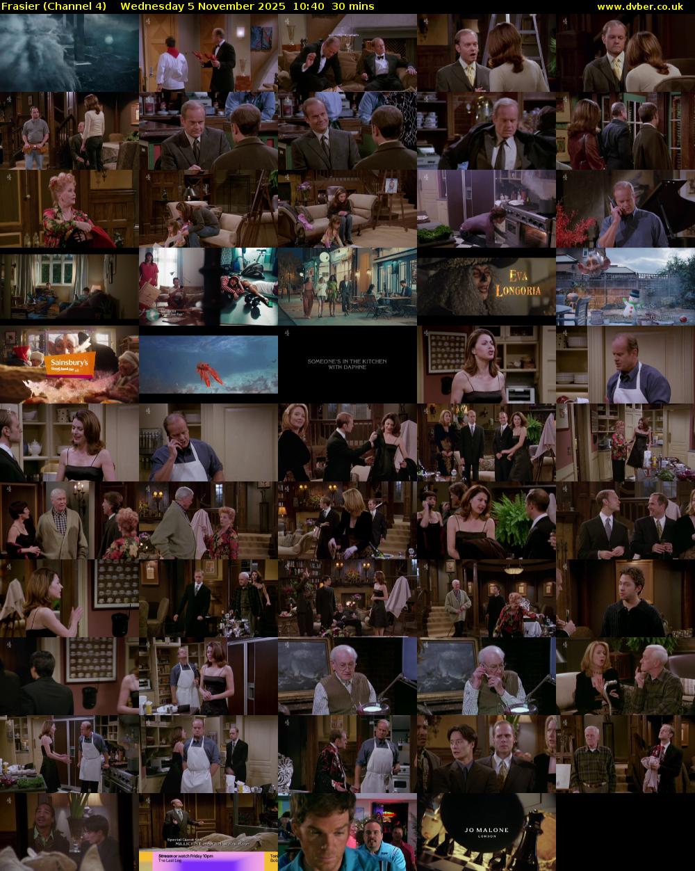 Frasier (Channel 4) Wednesday 5 November 2025 10:40 - 11:10