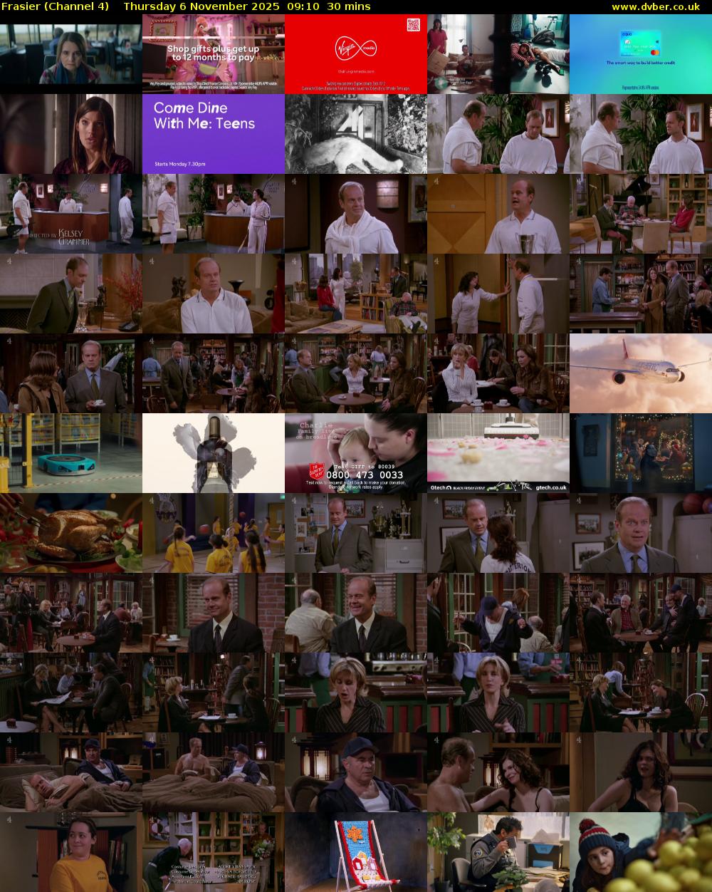 Frasier (Channel 4) Thursday 6 November 2025 09:10 - 09:40