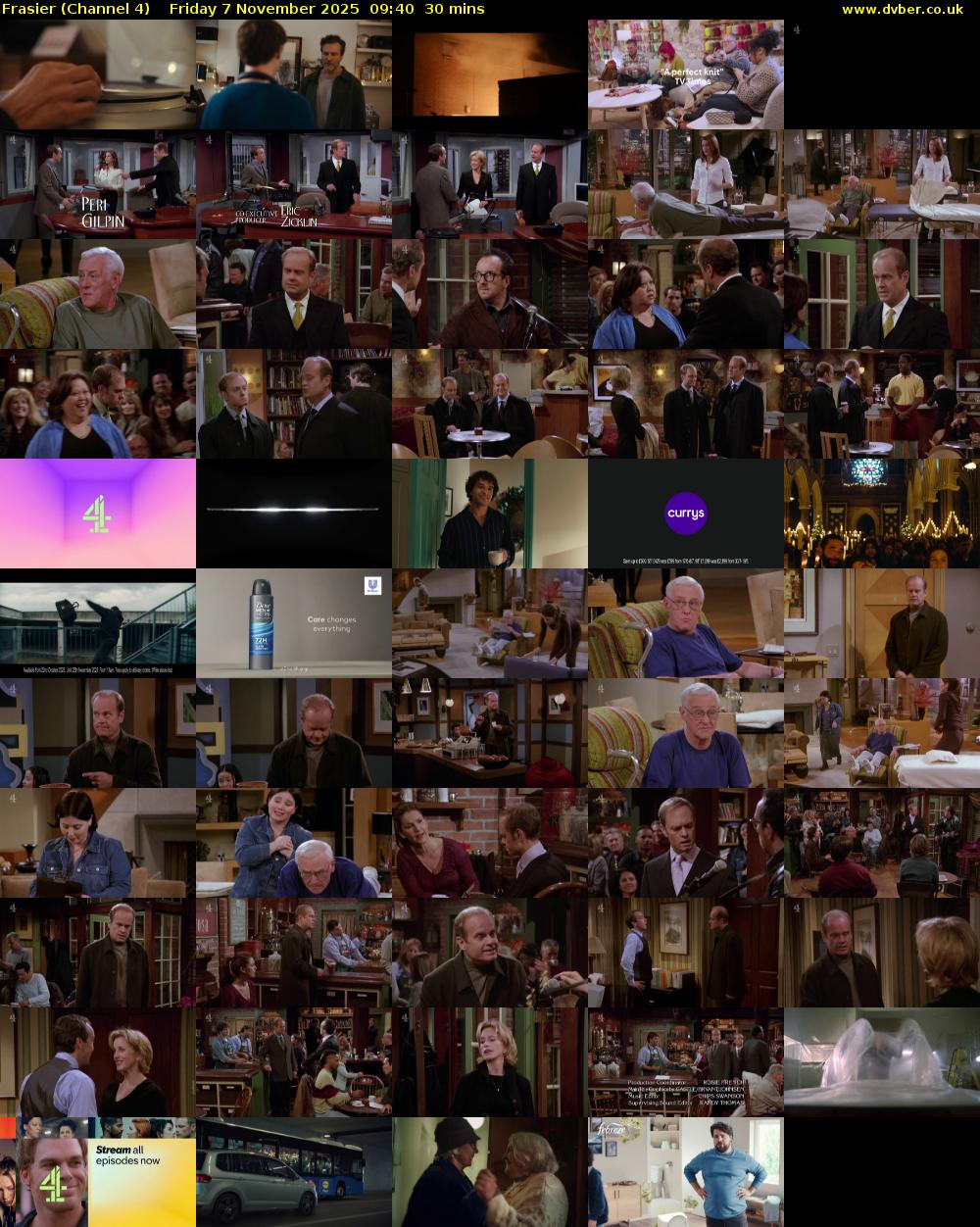 Frasier (Channel 4) Friday 7 November 2025 09:40 - 10:10