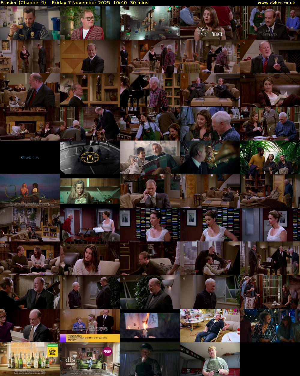 Frasier (Channel 4) Friday 7 November 2025 10:40 - 11:10
