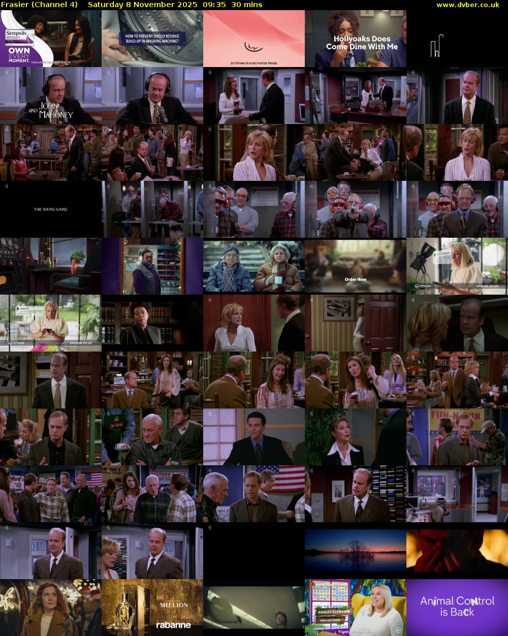 Frasier (Channel 4) Saturday 8 November 2025 09:35 - 10:05