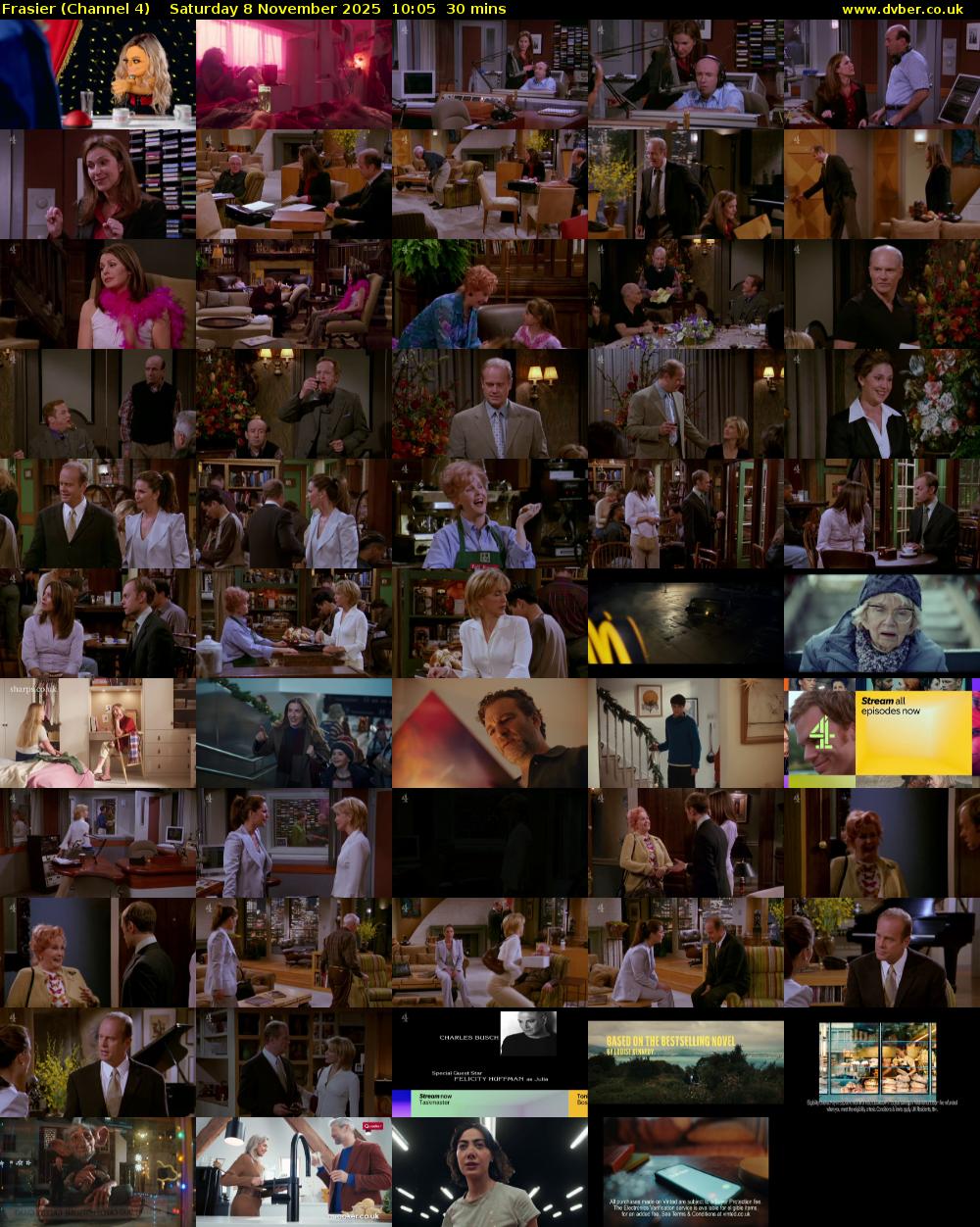 Frasier (Channel 4) Saturday 8 November 2025 10:05 - 10:35