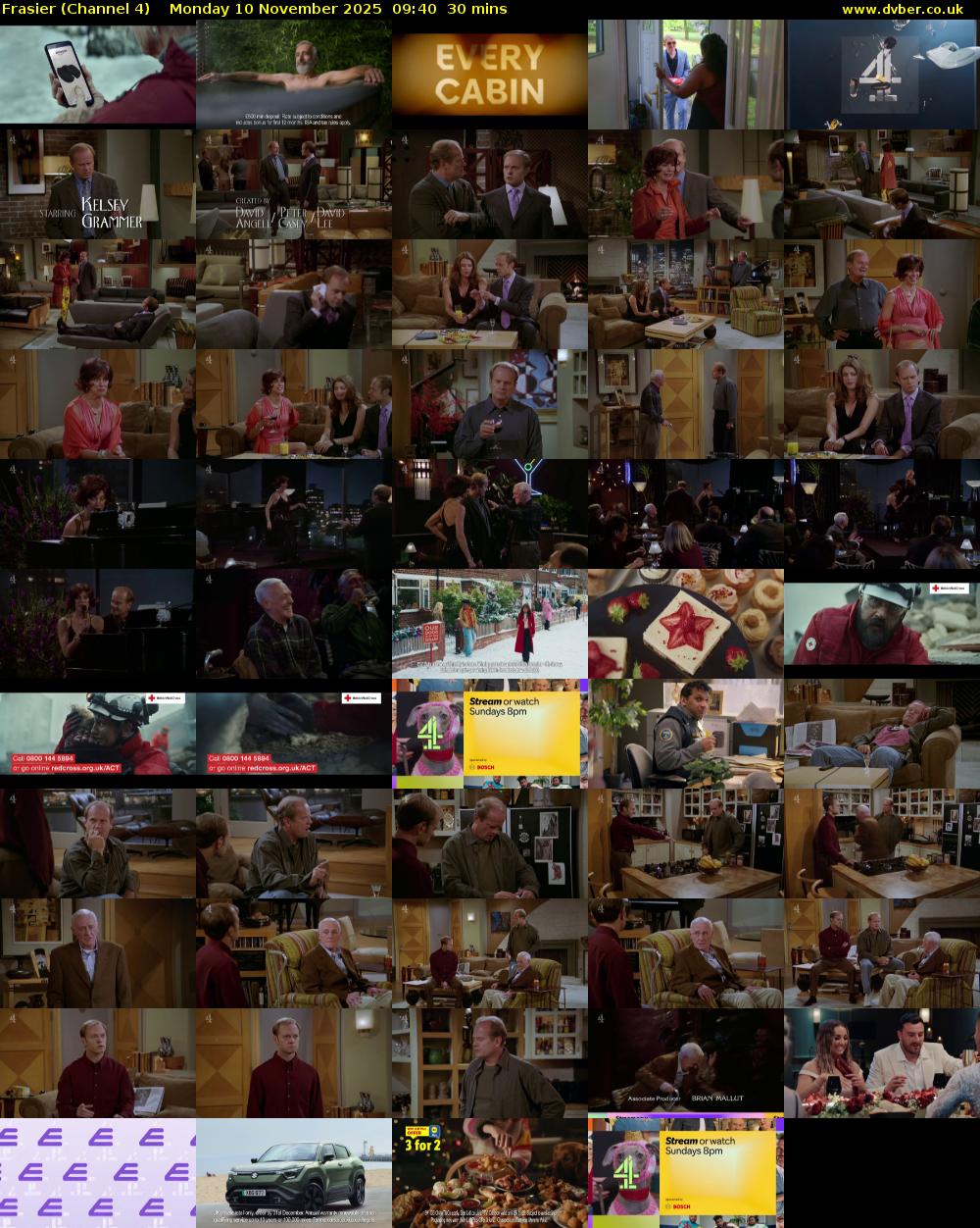 Frasier (Channel 4) Monday 10 November 2025 09:40 - 10:10