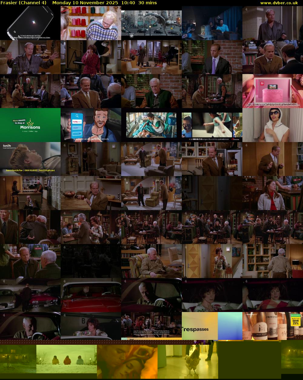 Frasier (Channel 4) Monday 10 November 2025 10:40 - 11:10