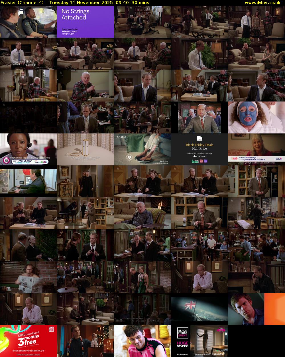 Frasier (Channel 4) Tuesday 11 November 2025 09:40 - 10:10