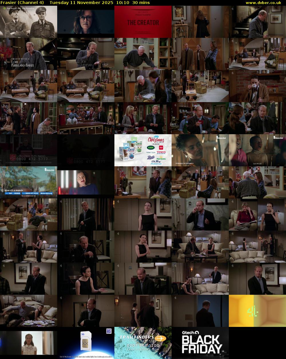 Frasier (Channel 4) Tuesday 11 November 2025 10:10 - 10:40