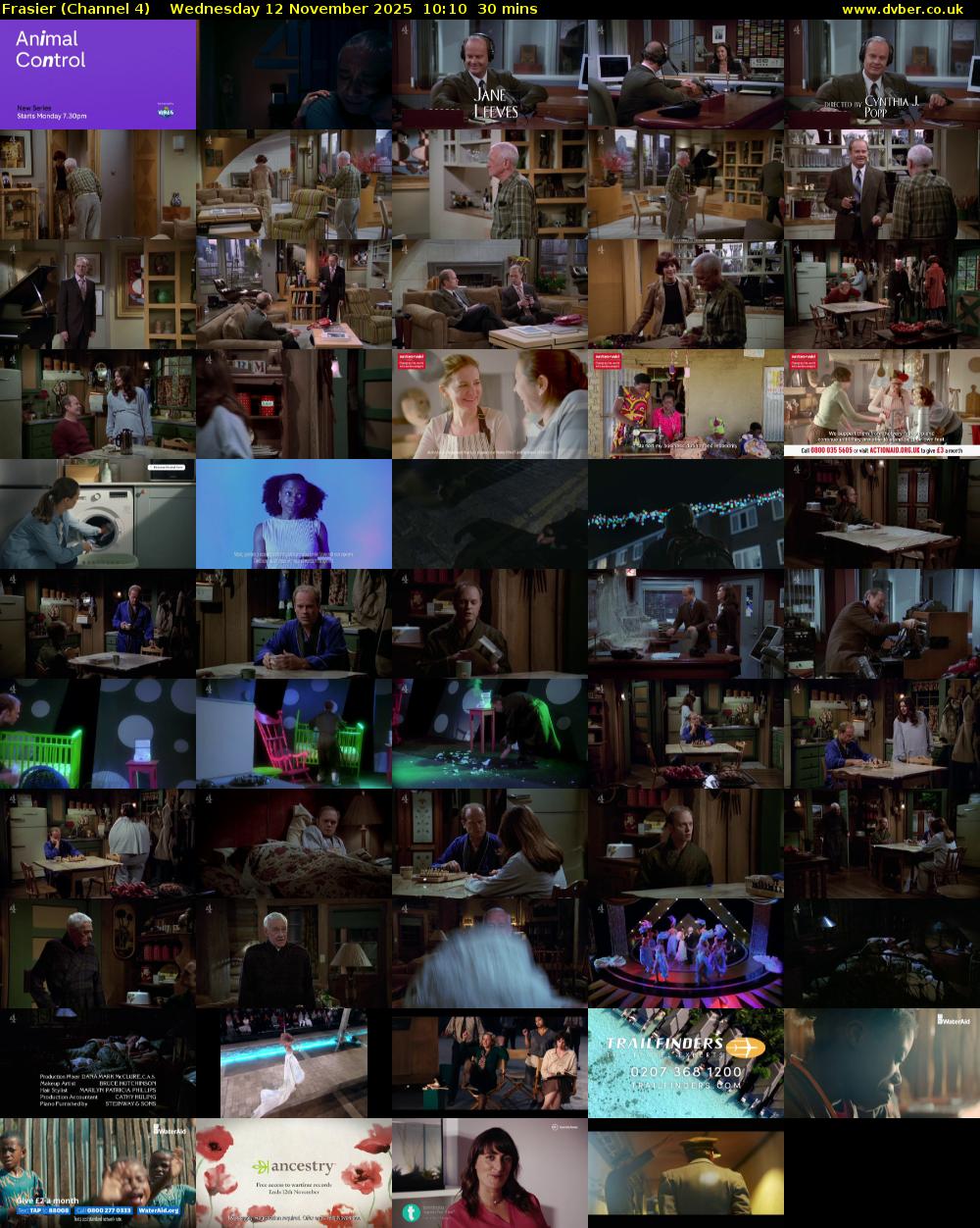 Frasier (Channel 4) Wednesday 12 November 2025 10:10 - 10:40