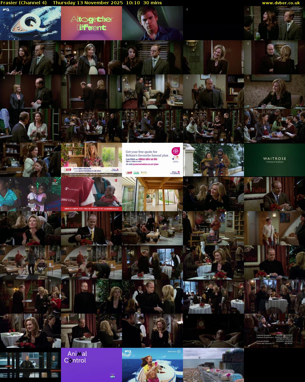 Frasier (Channel 4) Thursday 13 November 2025 10:10 - 10:40