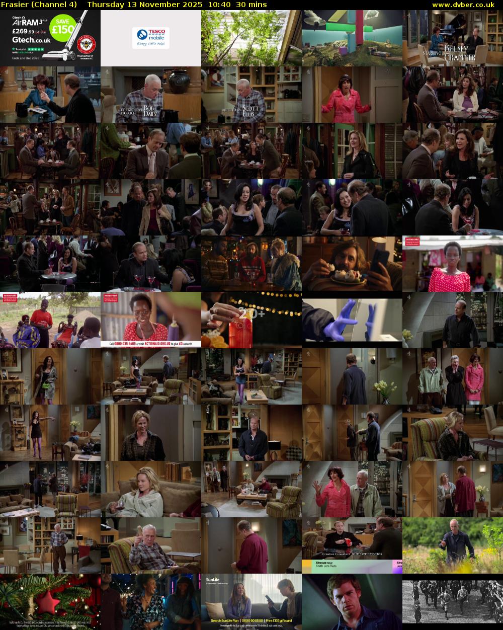 Frasier (Channel 4) Thursday 13 November 2025 10:40 - 11:10