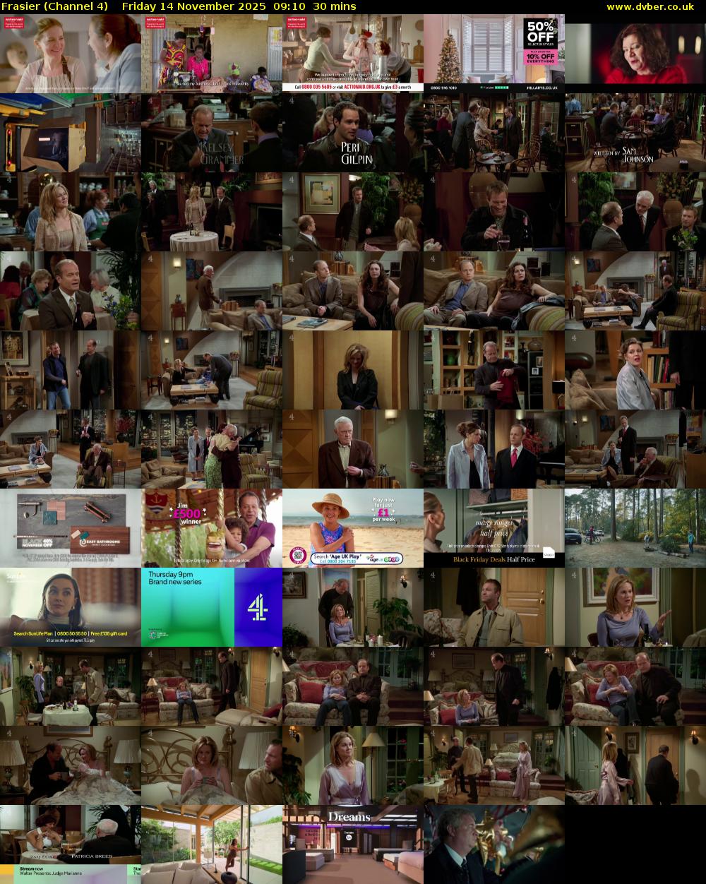 Frasier (Channel 4) Friday 14 November 2025 09:10 - 09:40