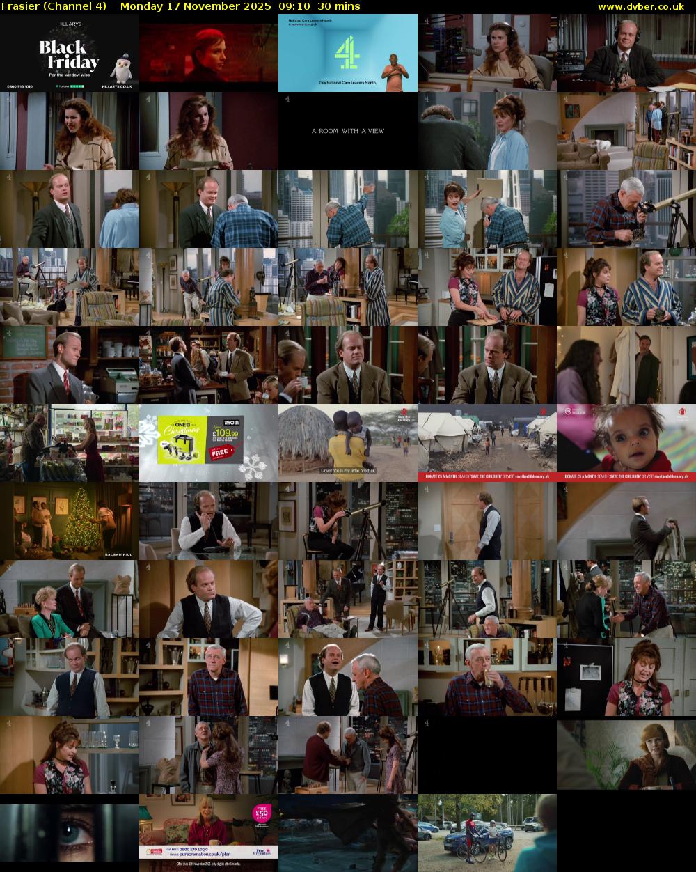 Frasier (Channel 4) Monday 17 November 2025 09:10 - 09:40