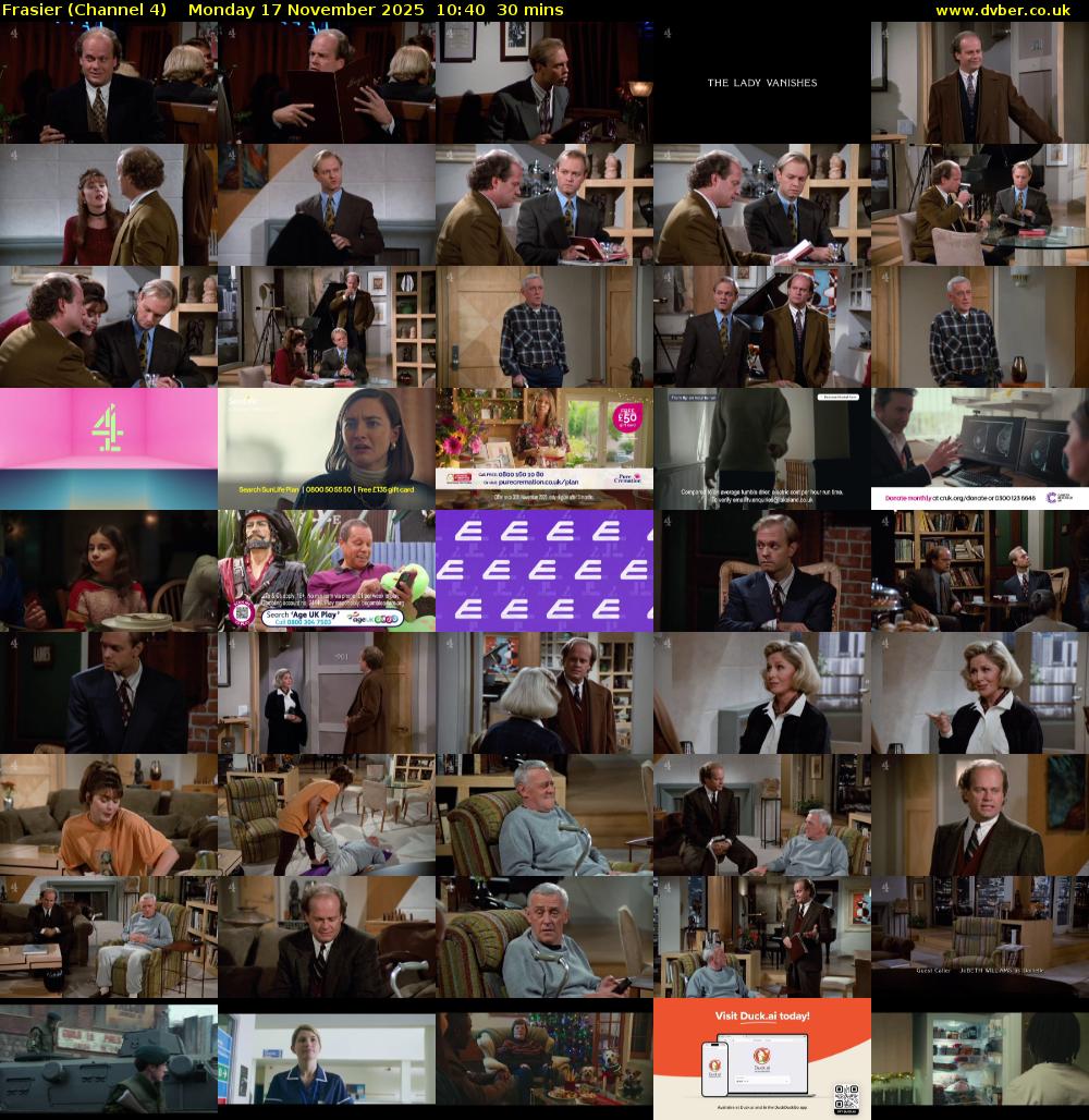 Frasier (Channel 4) Monday 17 November 2025 10:40 - 11:10