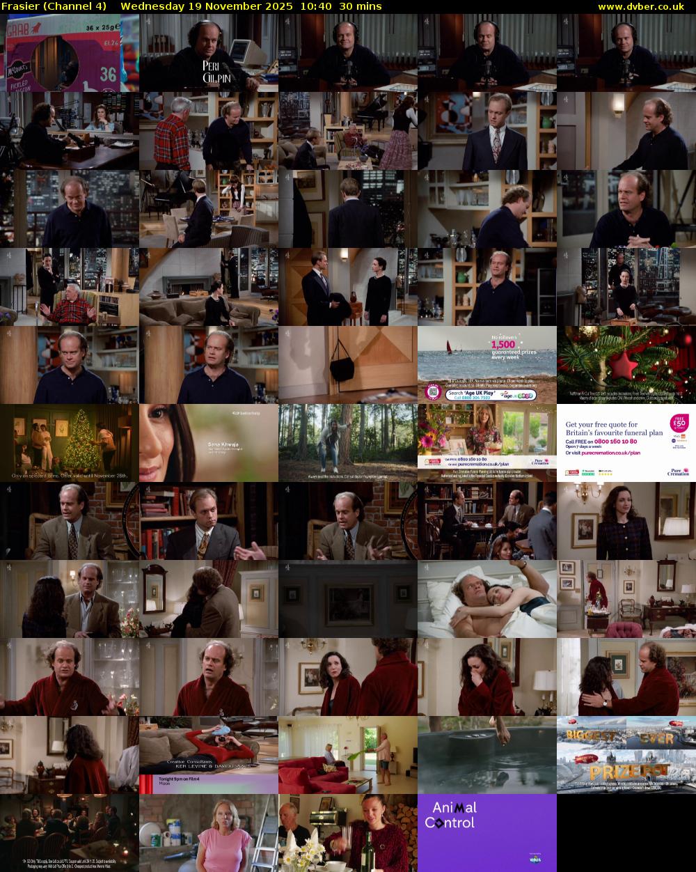 Frasier (Channel 4) Wednesday 19 November 2025 10:40 - 11:10