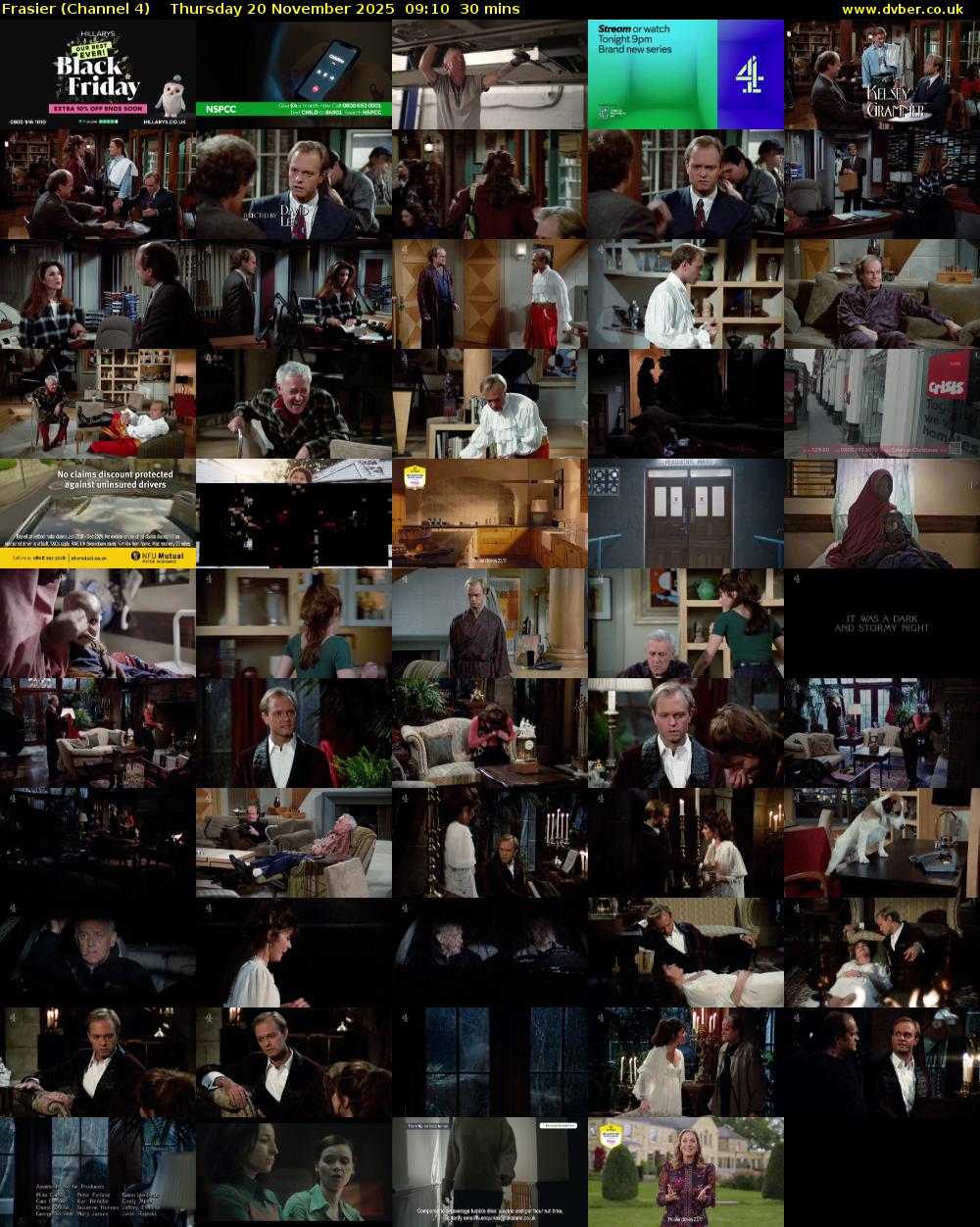 Frasier (Channel 4) Thursday 20 November 2025 09:10 - 09:40