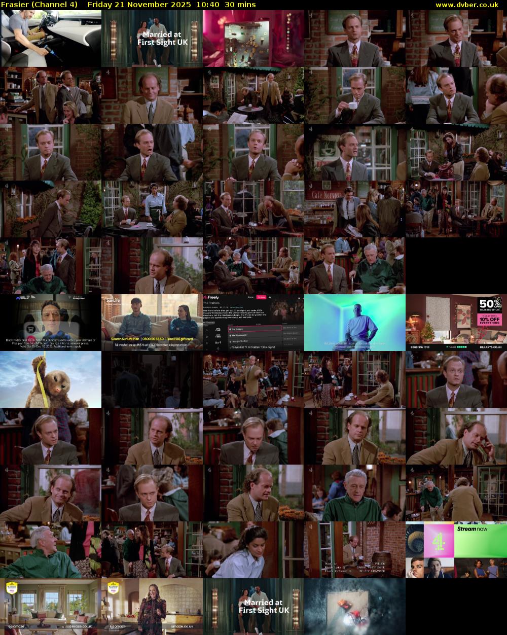 Frasier (Channel 4) Friday 21 November 2025 10:40 - 11:10