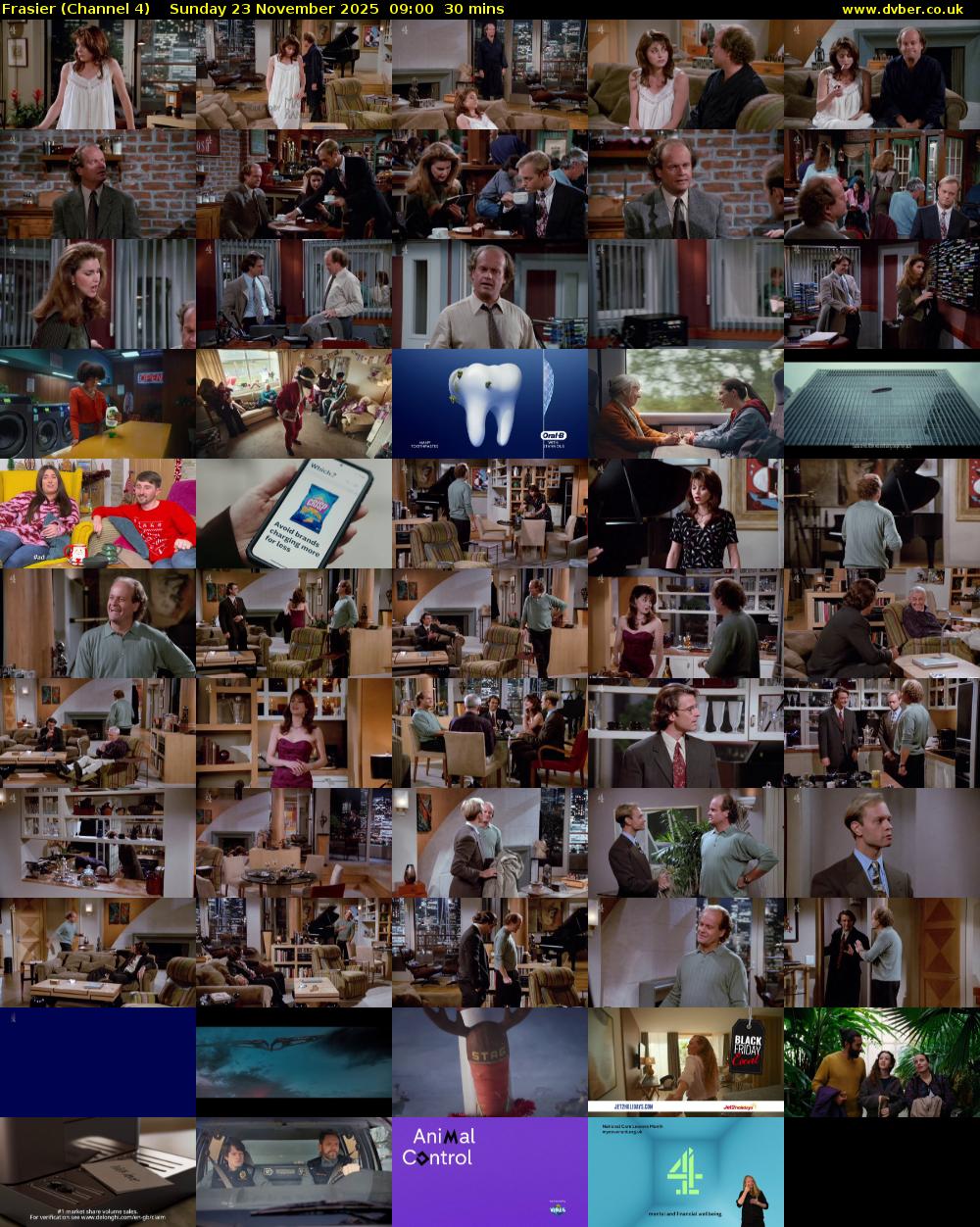 Frasier (Channel 4) Sunday 23 November 2025 09:00 - 09:30