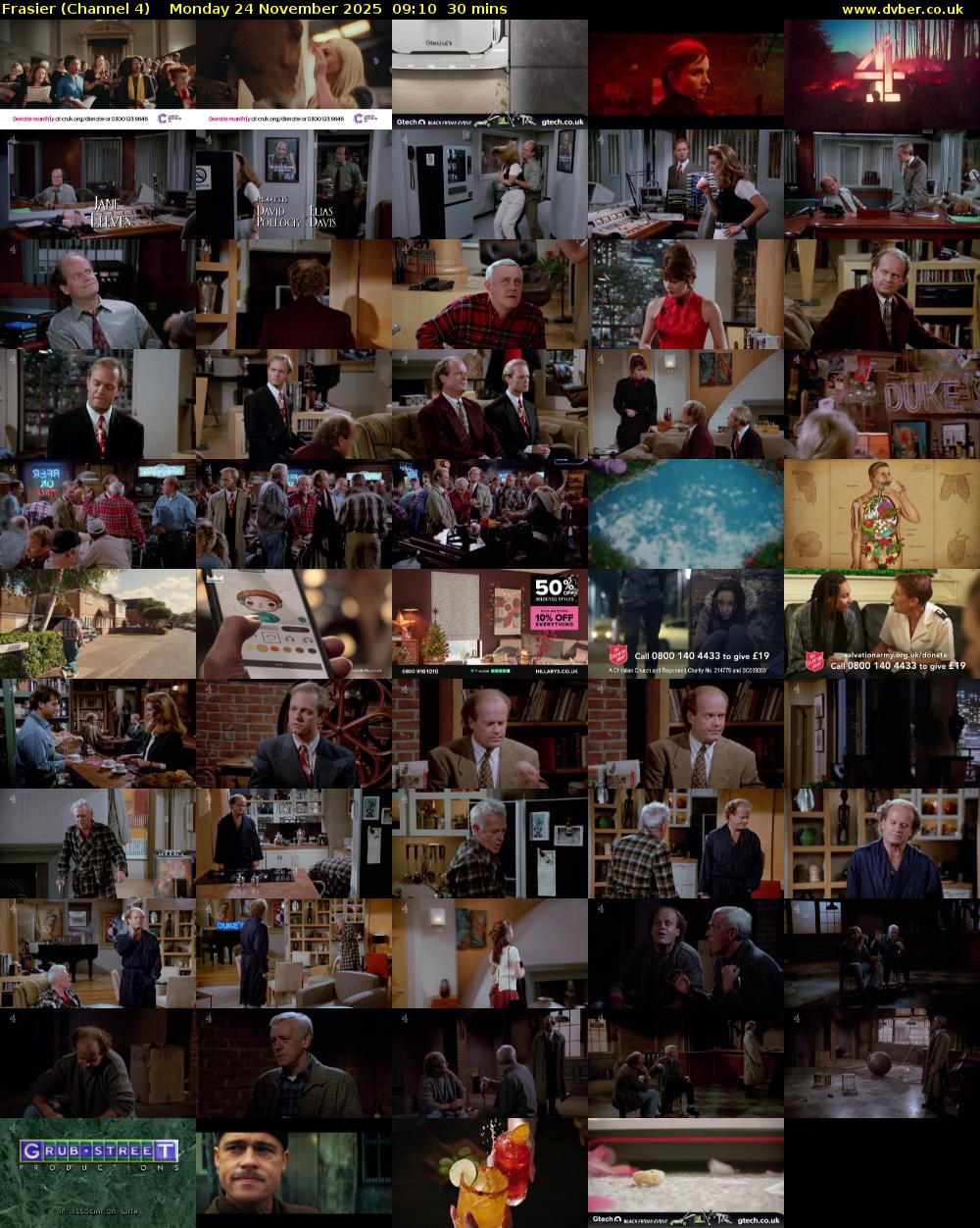 Frasier (Channel 4) Monday 24 November 2025 09:10 - 09:40