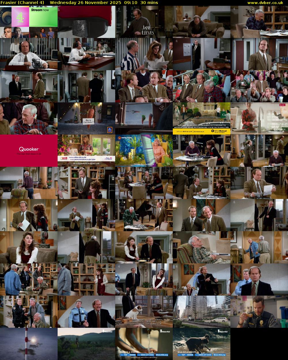 Frasier (Channel 4) Wednesday 26 November 2025 09:10 - 09:40