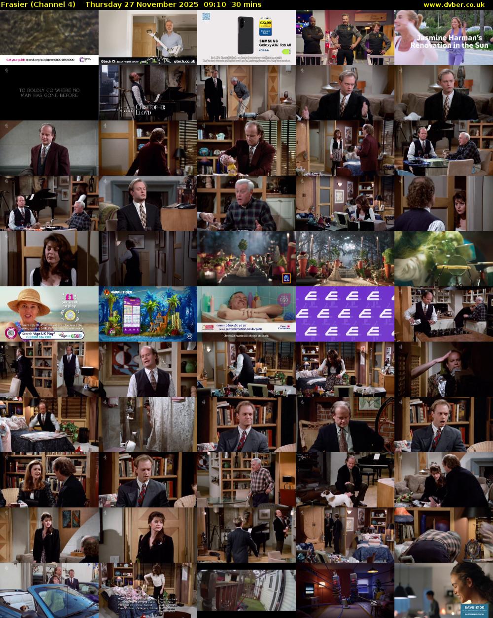 Frasier (Channel 4) Thursday 27 November 2025 09:10 - 09:40