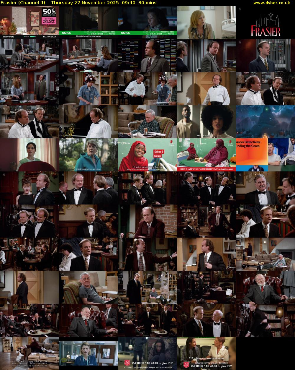 Frasier (Channel 4) Thursday 27 November 2025 09:40 - 10:10